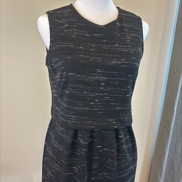 Ann Taylor Black Textured Sleeveless Sheath Dress | Women’s 4P Petite - Picture 8 of 10
